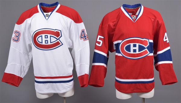 Ian Schultz’s 2010-11 Montreal Canadiens Game-Worn Home (Preseason) and Game-Issued Away Jerseys with Team LOAs