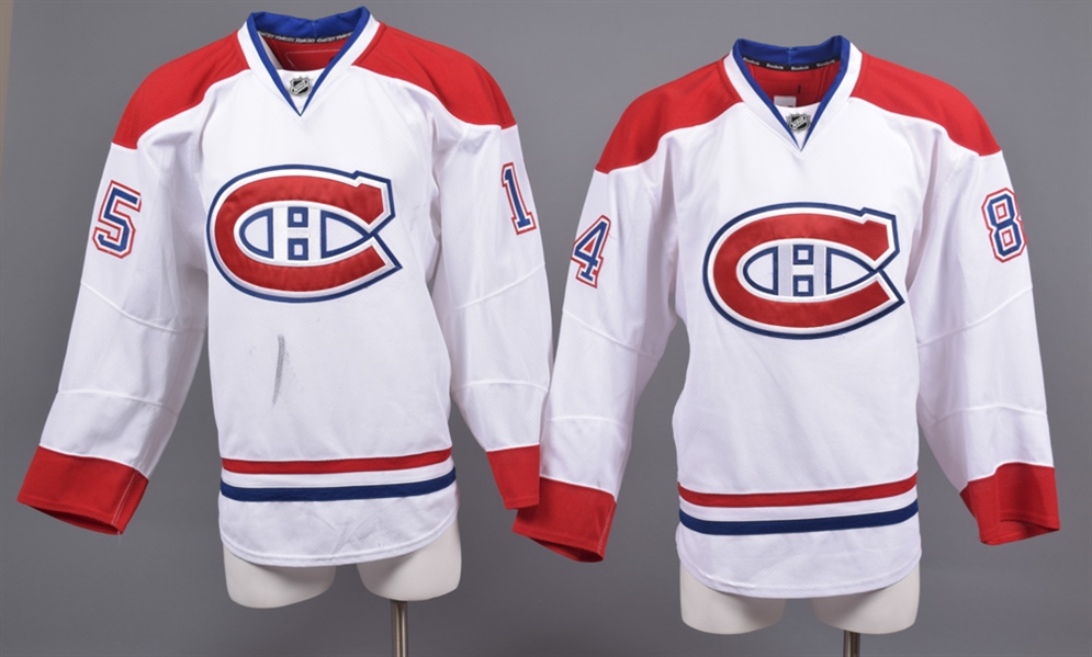 Petteri Nokelainen’s and Darren Dietz’s 2011-12 Montreal Canadiens Game-Worn Away Jerseys with Team LOAs