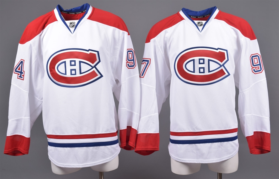 Nick Sorkin’s and Daniel Carr’s 2014-15 Montreal Canadiens Game-Issued Away Jerseys with Team LOAs