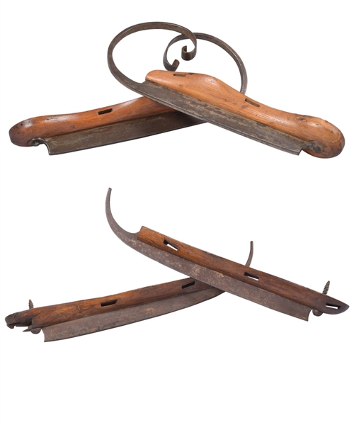19th Century Antique Ice Skate Collection of 2 Pairs 