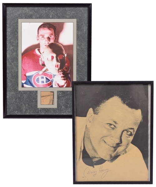 Jacques Plante, Doug Harvey and Roger Crozier Signed Framed Displays