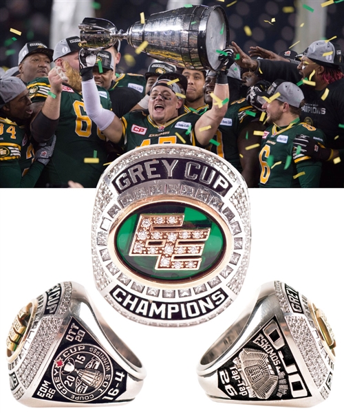 John Ojos 2015 Edmonton Eskimos Grey Cup Championship 10K Gold and Diamond Ring