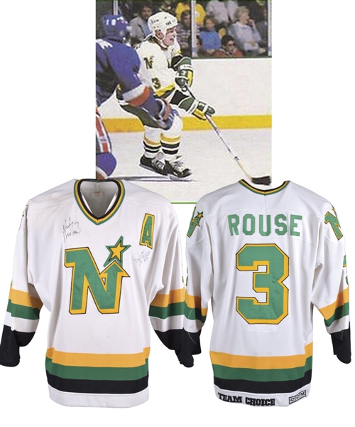 Bob Rouses Circa 1988 Minnesota North Stars Game-Worn Alternate Captains Jersey 