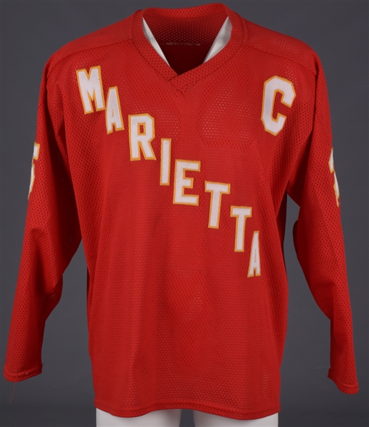 Willi Pletts Circa Late-1980s Marietta Signed Game-Worn Captains Jersey