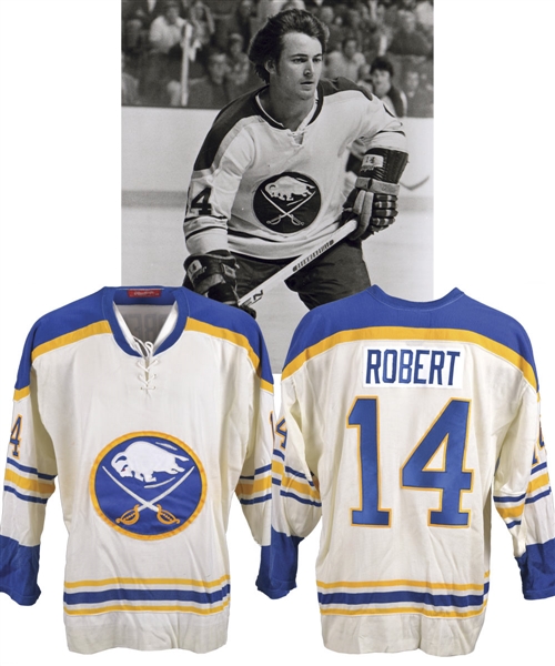 Rene Roberts Mid-1970s Buffalo Sabres Signed Rawlings Jersey with His Signed LOA