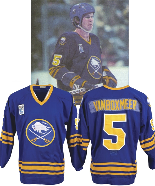 John Van Boxmeers 1979-80 Buffalo Sabres Game-Worn Jersey - 1980 Olympic Patch! - 20+ Team Repairs!