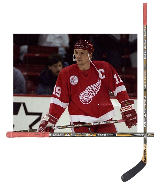 Steve Yzermans Late-1990s Detroit Red Wings Easton T-Flex Game-Used Stick