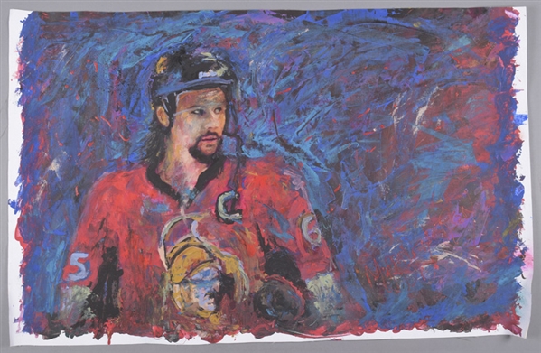 Erik Karlsson Ottawa Senators “The Captain Looks On” Original Painting on Canvas by Renowned Artist Murray Henderson (26 ½” x 42”) 