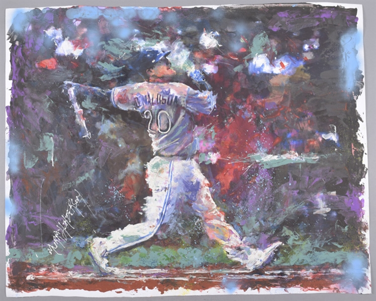 Josh Donaldson Toronto Blue Jays “Full Extention” Original Painting on Canvas by Renowned Artist Murray Henderson (34” x 42”) 