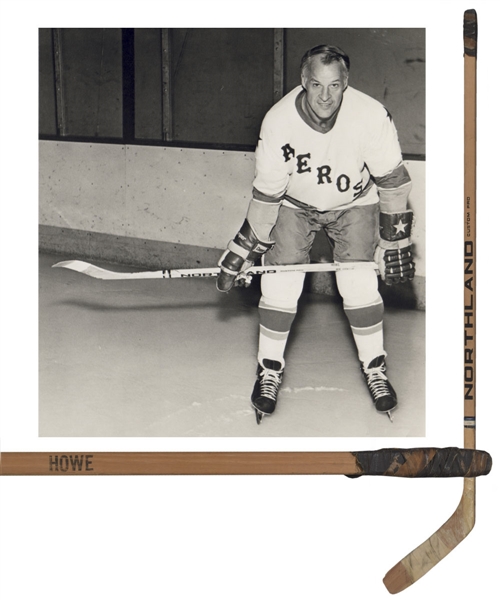 Gordie Howes Mid-1970s WHA Houston Aeros Signed Game-Used Stick