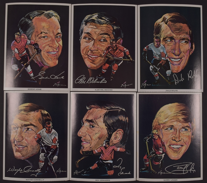 1970-71 Marathon Oil Detroit Red Wings Portraits Near Set (10/11), 1974-75 Lipton Soup Hockey Near Set (50/51) and 1983 Team Canada 21-Postcard Set with Lemieux and Yzerman
