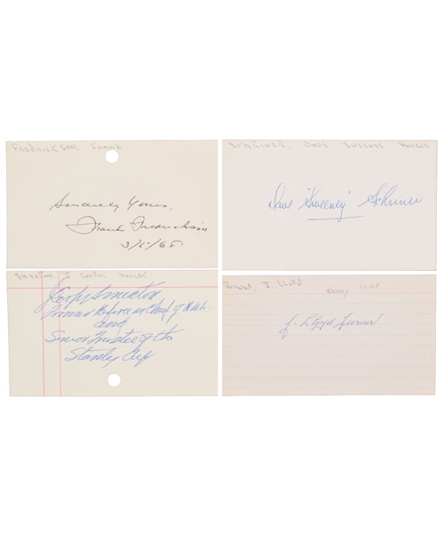 Hockey Signed Index Card Collection of 450+ Including 57 HOFers (22 Deceased)