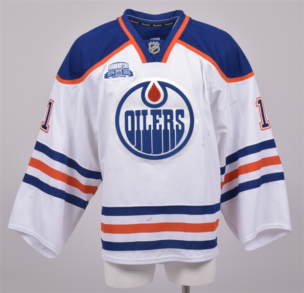 Laurent Brossoits 2015-16 Edmonton Oilers Game-Worn Pre-Rookie Season Jersey - Rexall Place Farewell Season Patch!