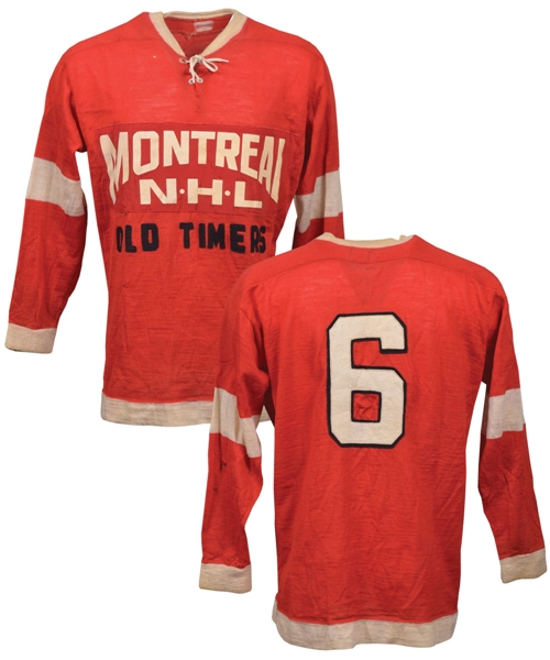 Hector "Toe" Blakes Mid-1950s Montreal NHL Old Timers Game-Worn Wool Jersey with LOA