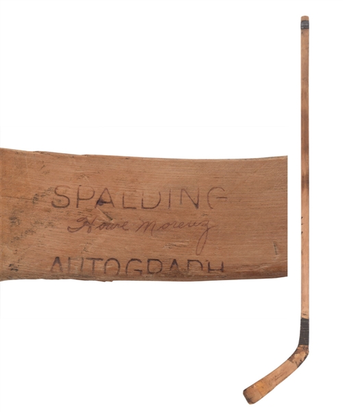Howie Morenz 1920s Spalding Signature Model One-Piece Hockey Stick