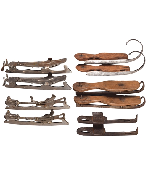 Antique 19th/Early-20th Century Ice Skate Collection of 5 Pairs