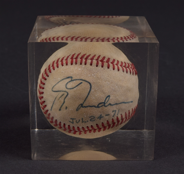 Canadian Prime Minister Pierre Trudeau Signed Baseball from July 24th 1971 Game Between the Montreal Expos and the St. Louis Cardinals