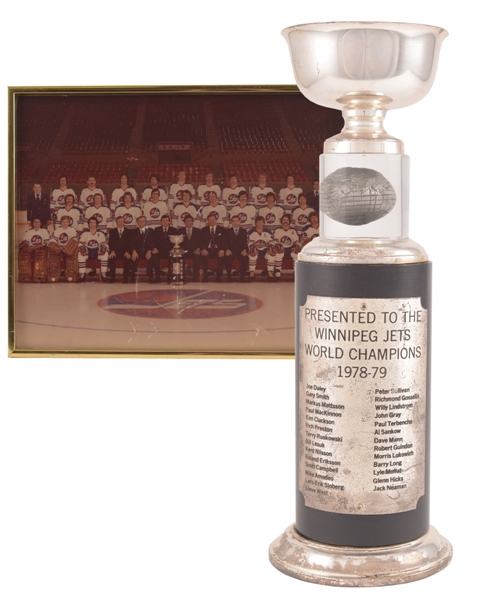 Marc Cloutiers 1978-79 WHA Winnipeg Jets Avco Cup Championship Trophy (12 ¾”) Plus Memorabilia