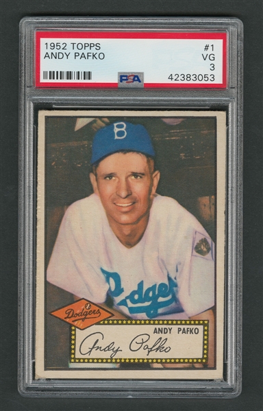 1952 Topps Baseball Card #1 Andy Pafko - Graded PSA 3