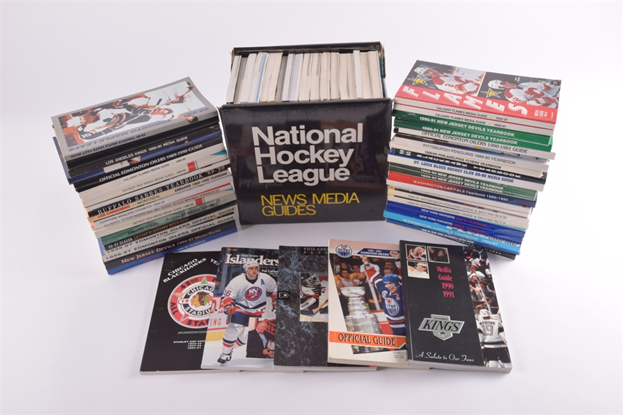 Massive 1975-76 to 2003-04 NHL Media Guide Collection of 625+
