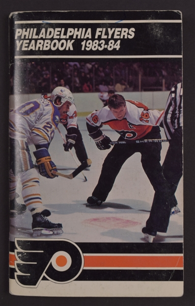 Philadelphia Flyers 1983-84 Team-Signed Media Guide with Pelle Lindbergh