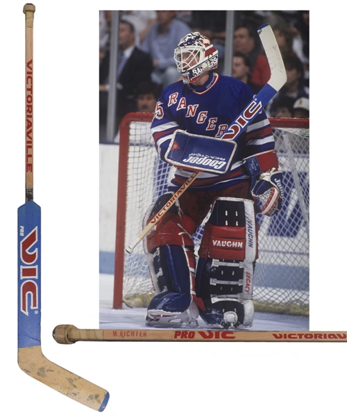 Mike Richters Early-to-Mid-1990s New York Rangers Victoriaville Game-Used Stick with LOA