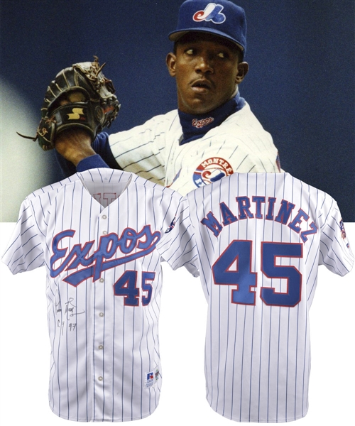 Pedro Martinezs 1997 Montreal Expos Signed Game-Worn Jersey with "CY 97" Annotation - First Cy Young Award Season!