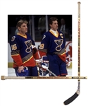 Brett Hulls 1995-96 St. Louis Blues "484th NHL Career Goal" Easton Aluminum Game-Used Stick
