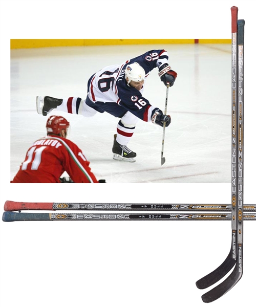 Brett Hulls 2002 Winter Olympics Team USA Easton Z Bubble Game-Used Sticks (2) with His Signed LOA