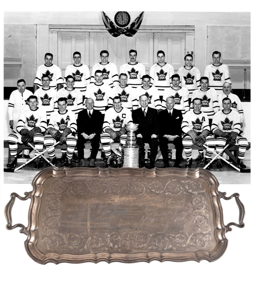 Conn Smythes 1947-48 Toronto Maple Leafs Stanley Cup Championship Sterling Silver Tray (10” x 24”)