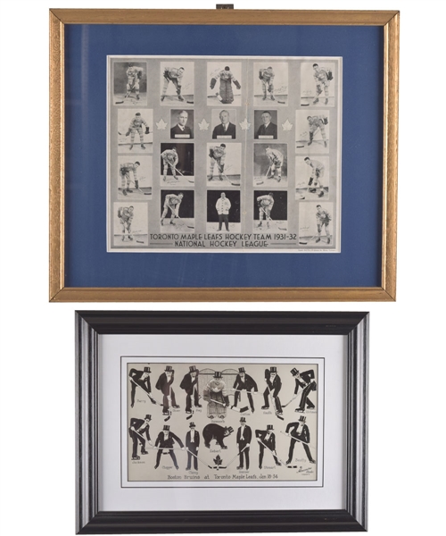 Toronto Maple Leafs 1931-32 and January 18th 1934 Framed Team Photos
