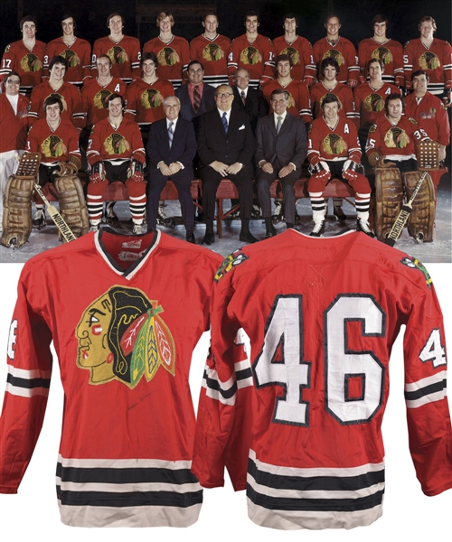 Chicago Black Hawks 1973-74 Game-Worn Playoffs Durene Jersey - Team Repairs!