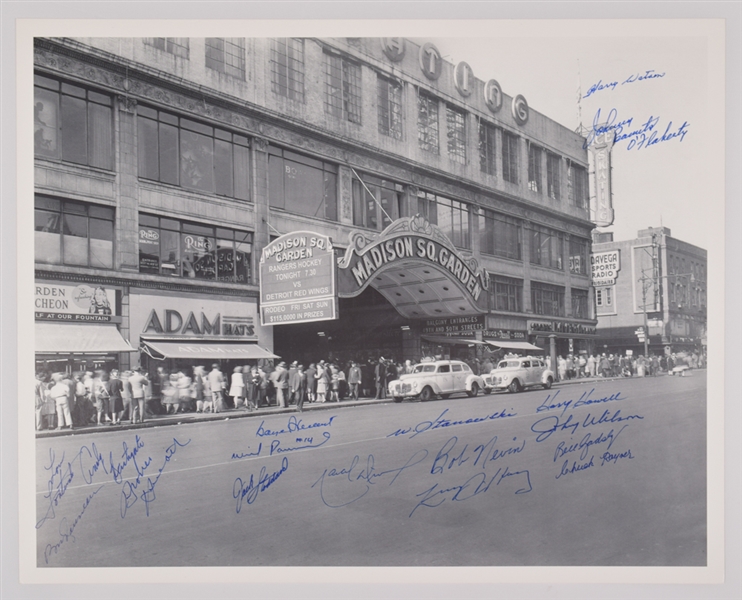 Madison Square Garden Photograph Signed by 17 Former New York Rangers Players with LOA (16" x 20")