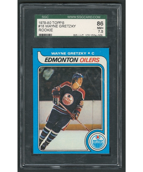 1979-80 Topps Hockey #18 HOFer Wayne Gretzky RC Card - SGC Graded NM+ 7.5