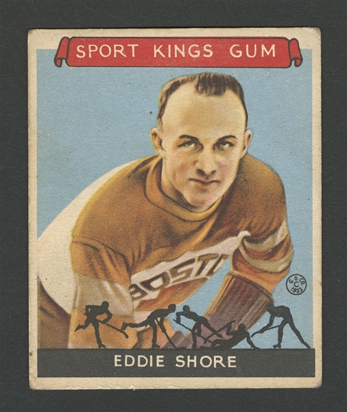 1933-34 Goudey Sport Kings Hockey Card #19 HOFer Eddie Shore