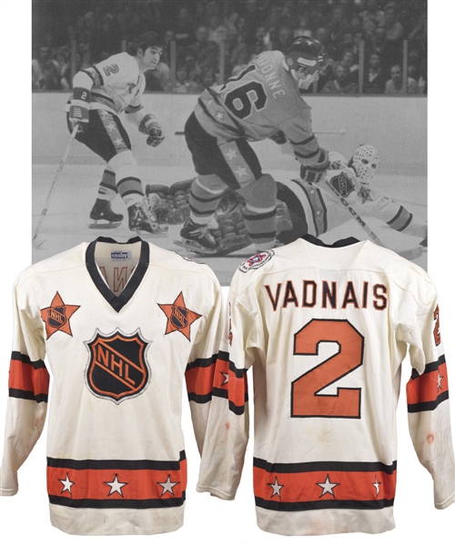 Carol Vadnais 1976 NHL All-Star Game Campbell Conference All-Stars Game-Worn Jersey with His Signed LOA - Bicentennial Patch!