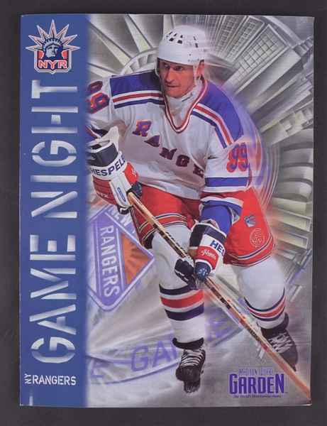 Wayne Gretzky New York Rangers April 18th 1999 Final NHL Game Ticket Stub and Final Season New York Rangers Program 