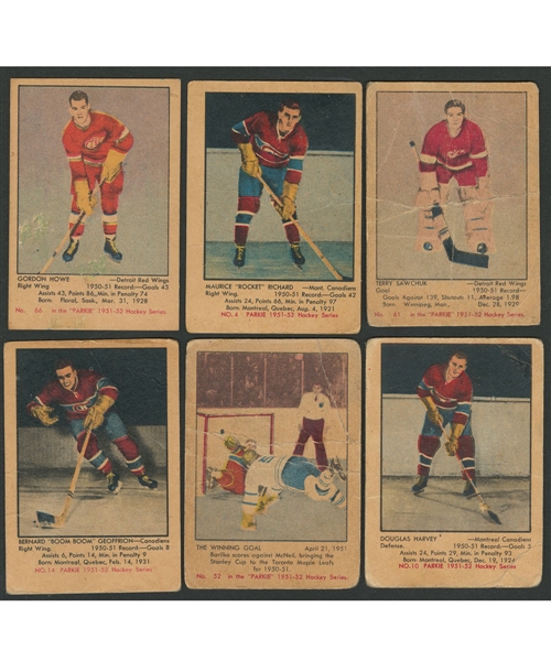 1951-52 Parkhurst Hockey Near Complete Card Set (103/105) Including Howe, Richard and Sawchuk