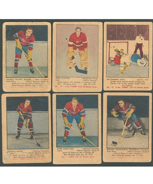 1951-52 Parkhurst Hockey Near Complete Card Set (96/105) Including Richard and Sawchuk