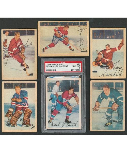 1953-54 Parkhurst Hockey Near Complete Card Set (99/100) Including Richard, Howe and Sawchuk