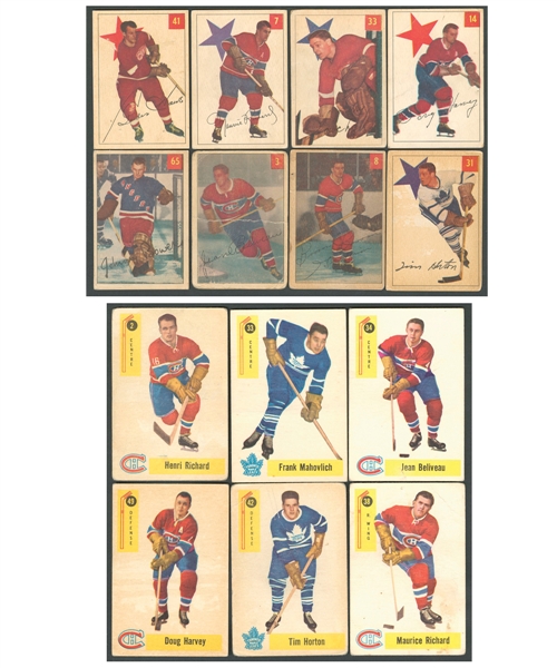 1954-55, 1958-59, 1960-61 and 1961-62 Parkhurst Hockey Complete/Near Complete Card Sets (4)