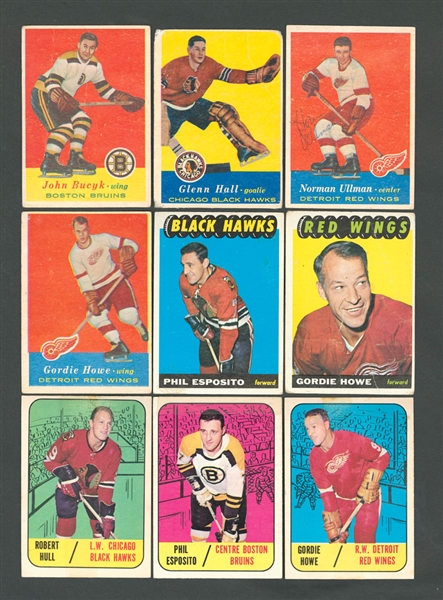 1957-58, 1965-66 and 1967-68 Topps Hockey Starter/Near Complete Cards Sets (3)  