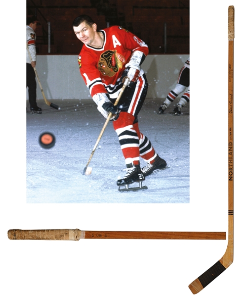 Stan Mikitas Mid-to-Late-1960s Chicago Black Hawks Northland "Banana Hook" Game-Used Stick