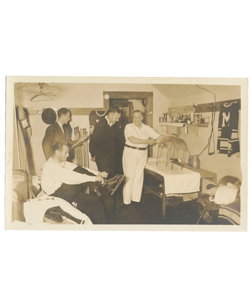 Montreal Maroons 1937 Locker Room Real Photo Postcard