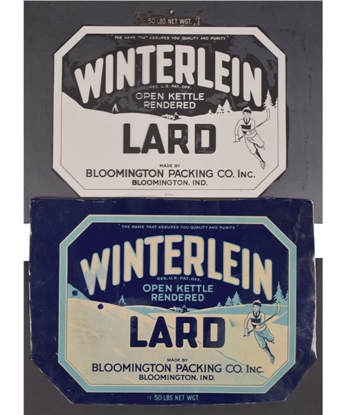 Vintage 1930s/1950s Winterlein Lard Hockey-Themed Packaging Artworks, Printers Proofs and Much More
