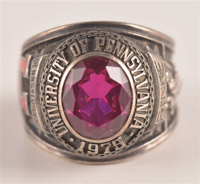 Robert Finkes (Coach) 1975 University of Pennsylvania Hockey Team Balfour Sterling Silver Ring