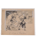 Red Horner 1930s Toronto Maple Leafs Original Published Artwork (15" x 18 1/2")