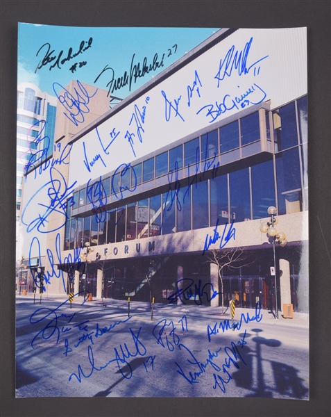 Montreal Canadiens Legends Signed Montreal Forum Photo by 22 with COA (11" x 14")