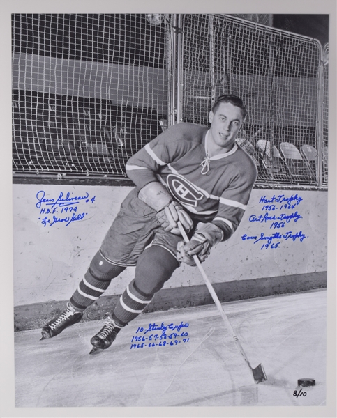 Jean Beliveau Signed Montreal Canadiens Limited-Edition Photo #8/10 with Numerous Annotations (16" x 20") 