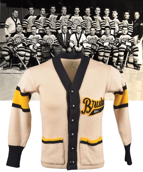 Vintage 1950s/1960s Boston Bruins Wool Cardigan Sweater